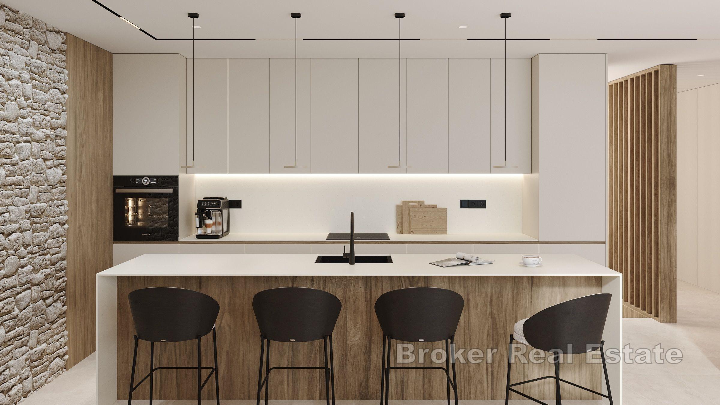 Moderne to-etasjes toppleilighet i en dominerende posisjon