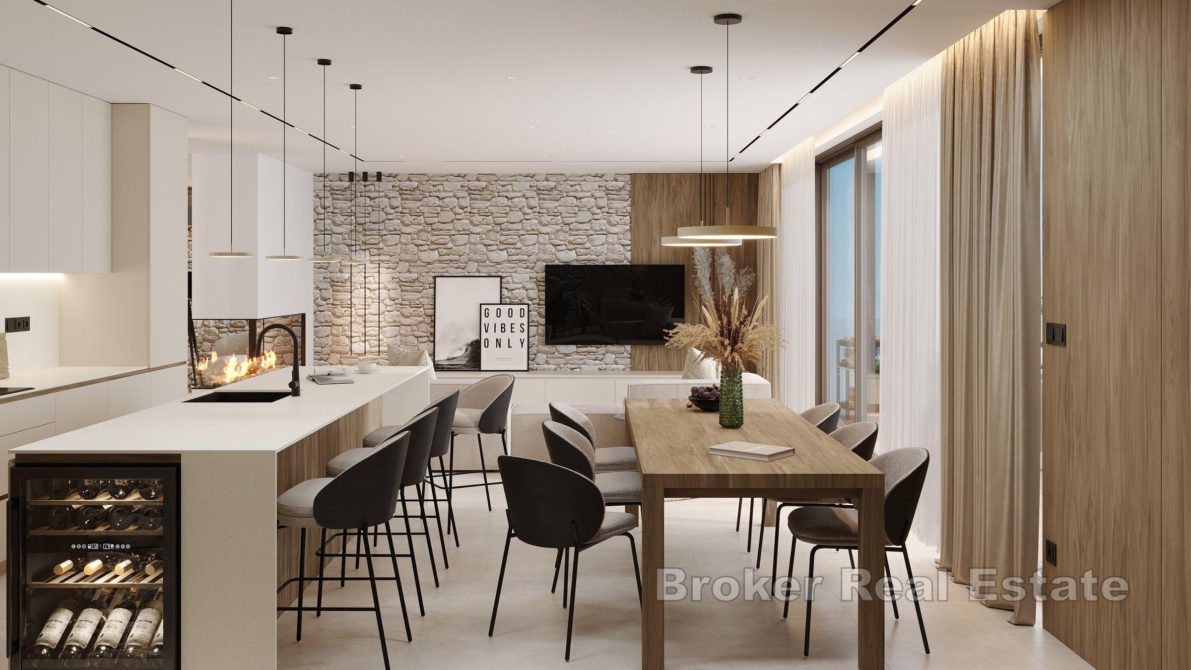 Moderne to-etasjes toppleilighet i en dominerende posisjon