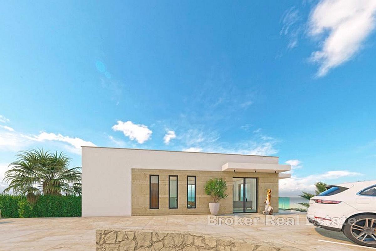 Działka budowlana z projektem i widokiem na morze w pobliżu Trogiru