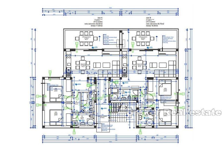 Ostrov Čiovo - Apartmány v nové budově s výhledem na moře
