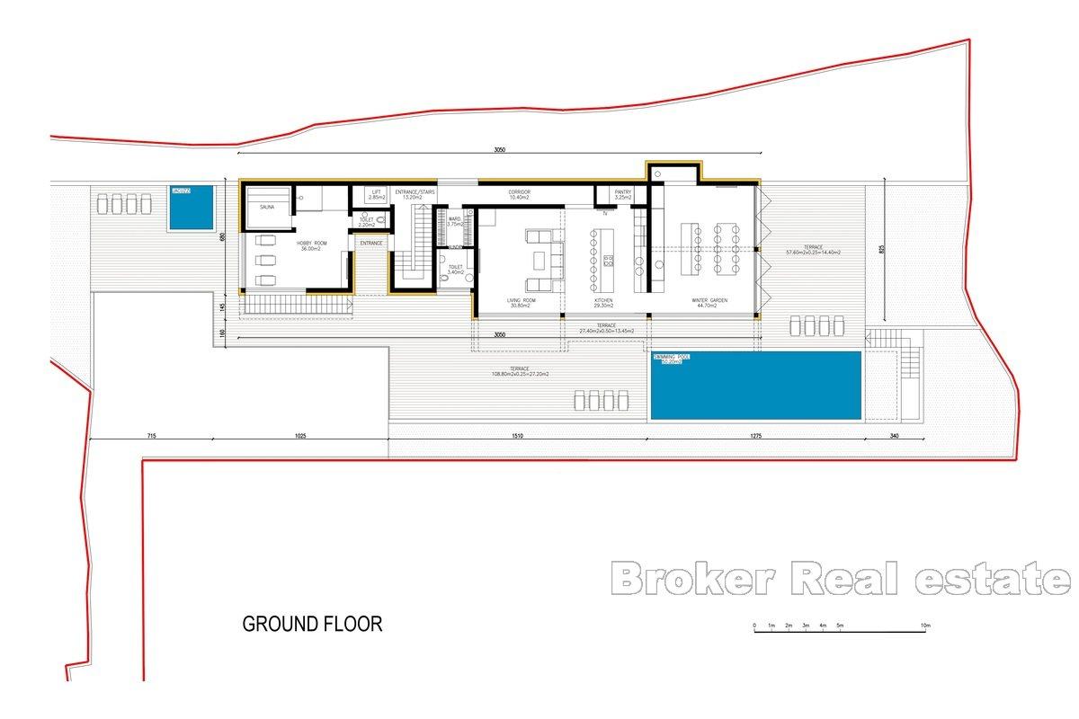 Elégante villa avec vue mer