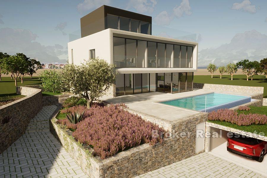 Rogoznica - moderní vila ve výstavbě