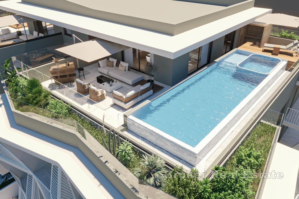 Luksuriøs penthouseleilighet med panoramautsikt og privat velværeområde