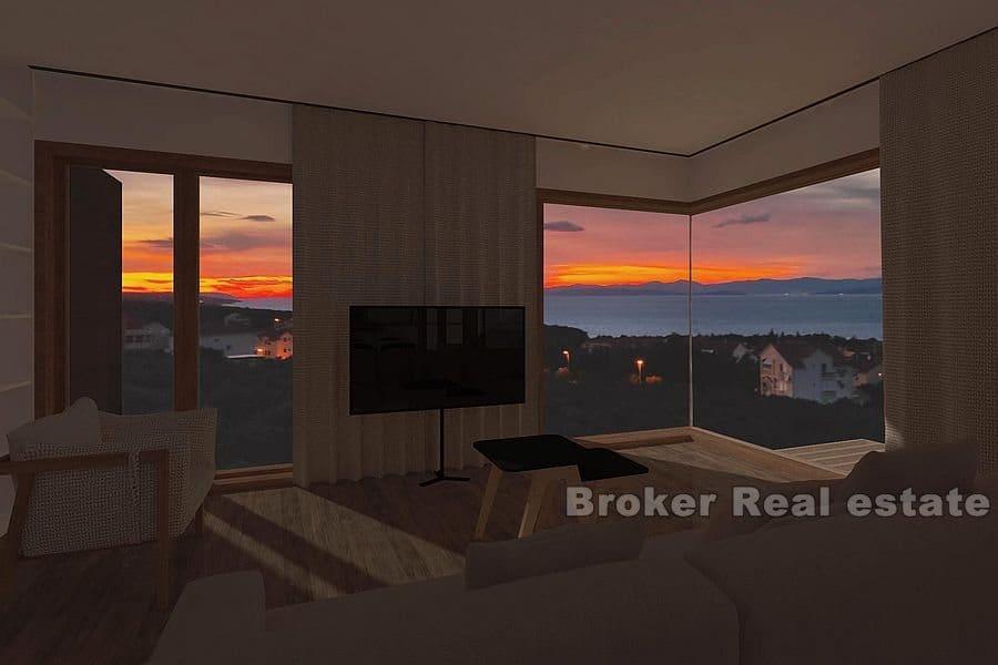 Ön Brač - Byggnadsmark med ett projekt nära havet