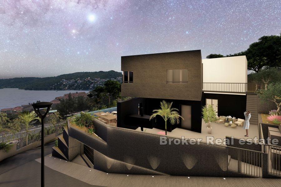 Trogir - Vila ve výstavbě s bazénem v blízkosti moře