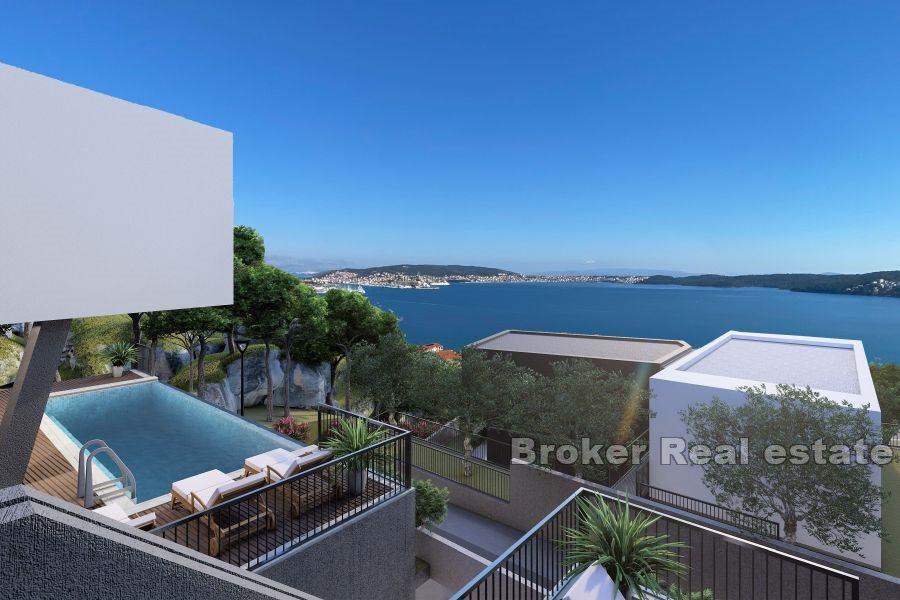 Trogir - Bliźniak w budowie z basenem blisko morza