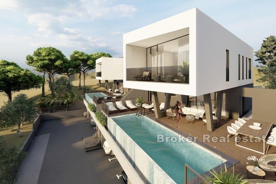 Trogir - Villa jumelée en construction avec piscine près de la mer