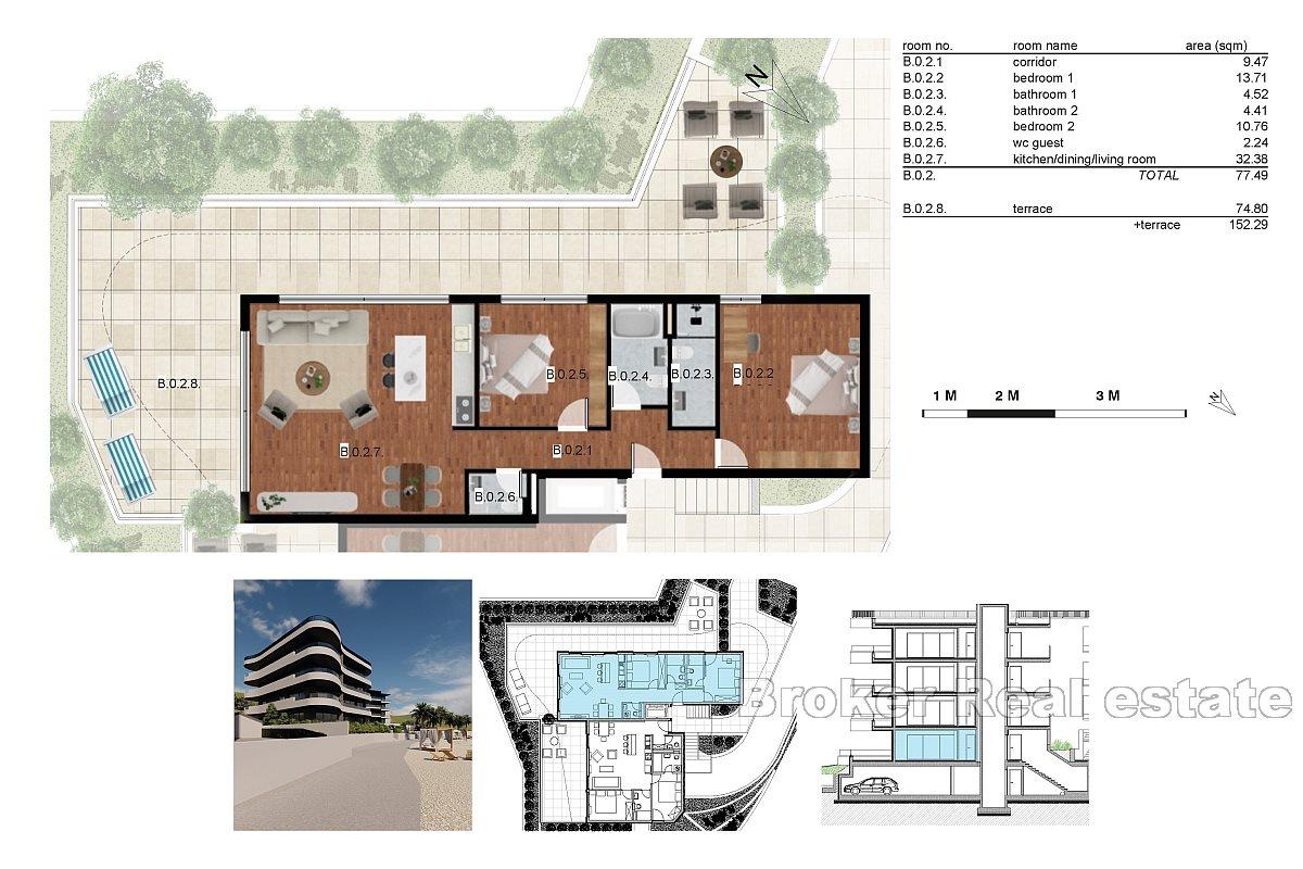 Apartment in a new building with a sea view