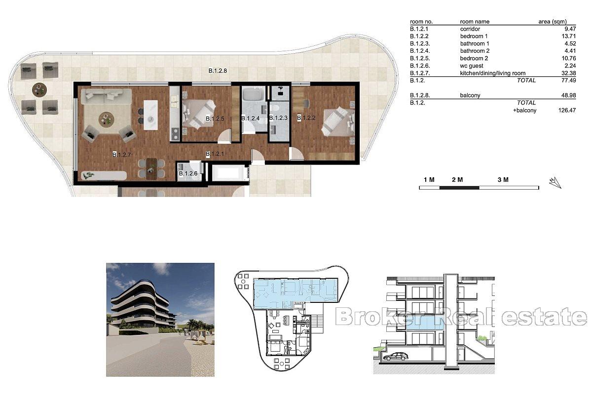 Wohnung in Neubau mit Meerblick