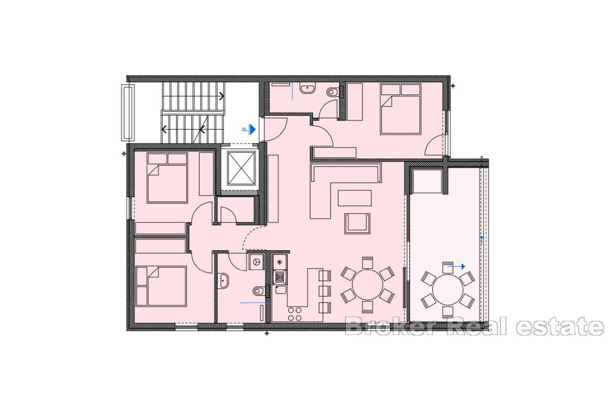 Apartament z widokiem na basen i morze