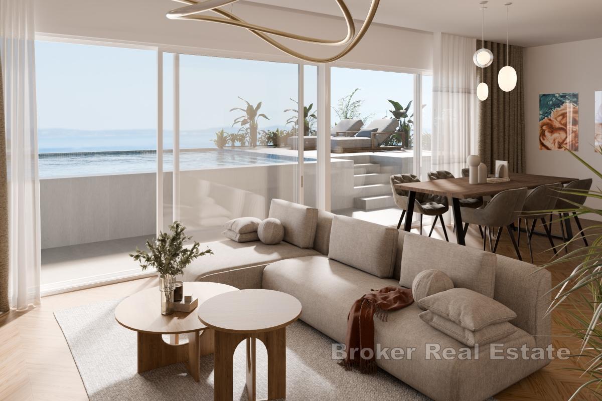 Nowoczesny penthouse z widokiem na basen i morze