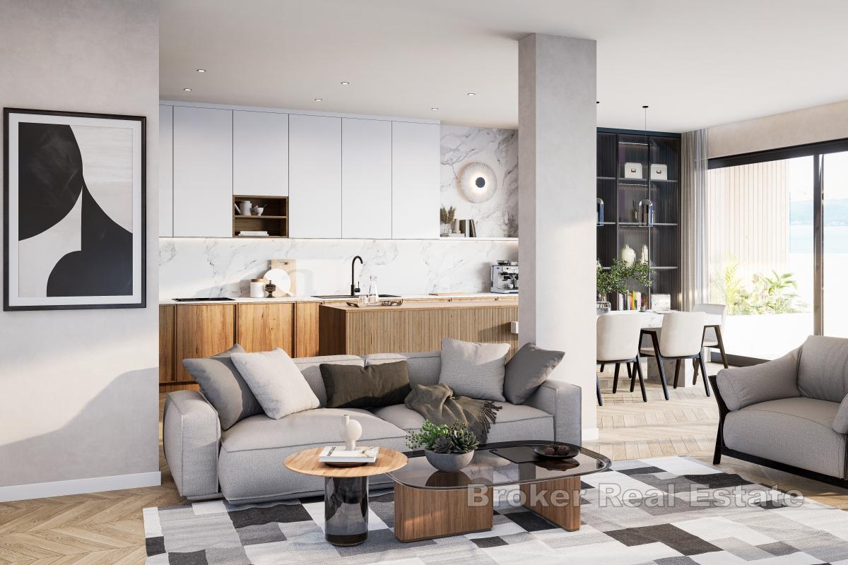 Nowoczesny apartament typu duplex w nowym budynku z ogrodem i basenem