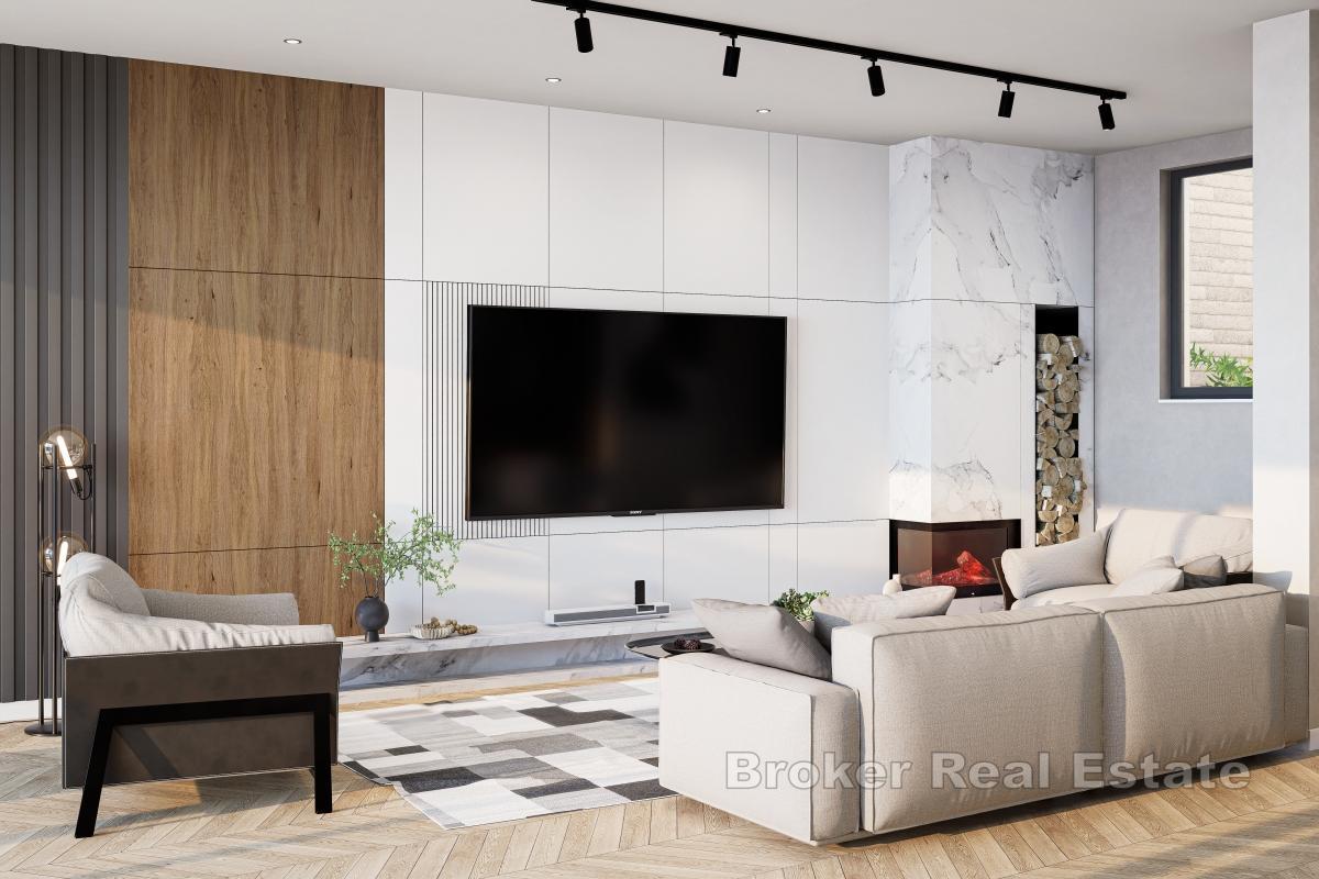 Nowoczesny apartament typu duplex w nowym budynku z ogrodem i basenem