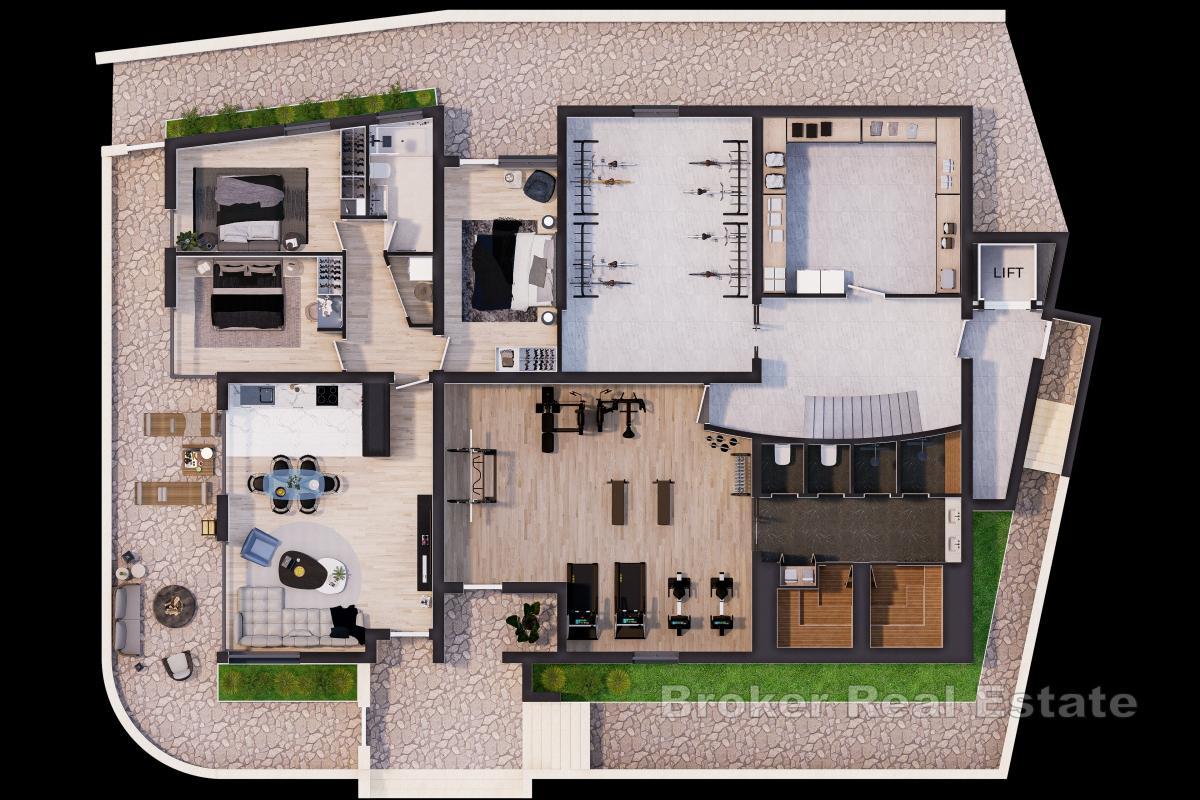 Trzypokojowy apartament w drugim rzędzie od morza