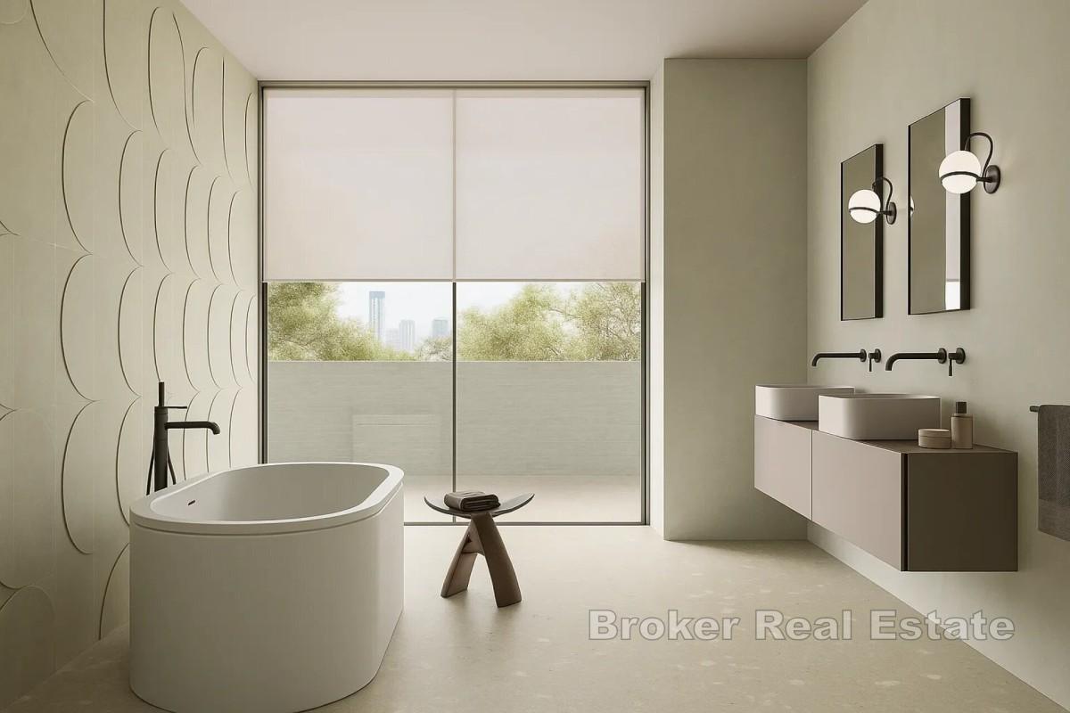 Nowoczesny apartament z dwiema sypialniami w nowym budynku w pierwszym rzędzie od morza