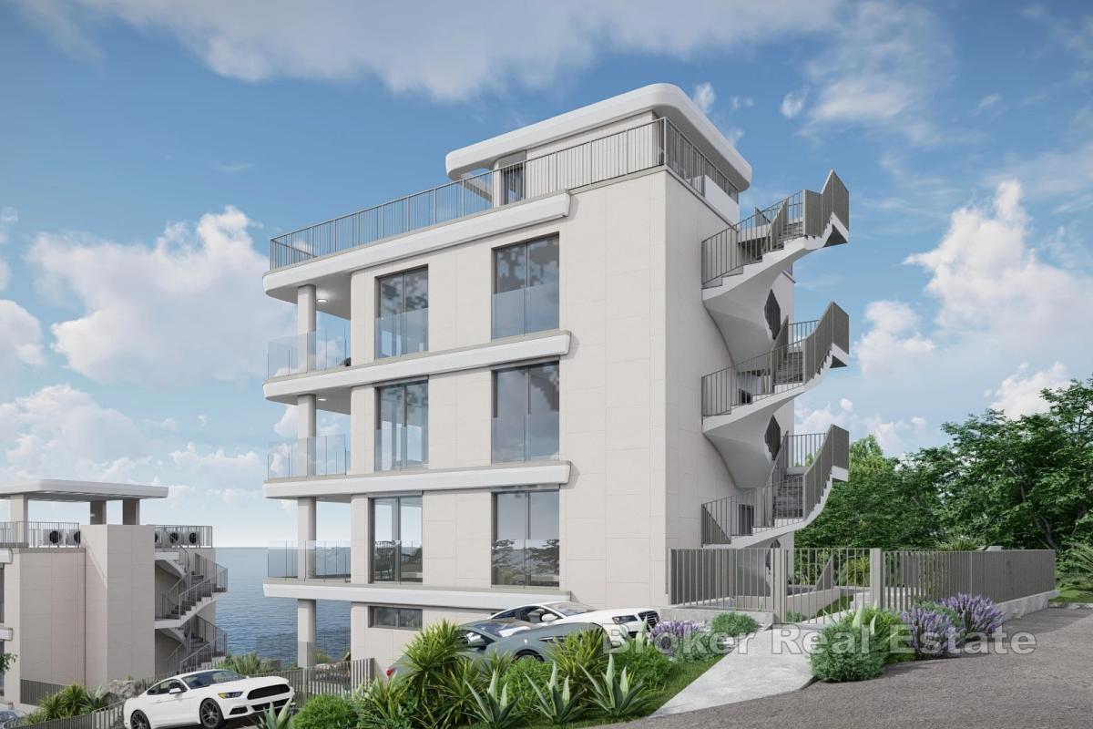Moderní apartmán v novostavbě ve druhé řadě u moře