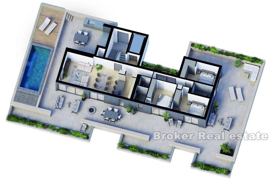 Split, Meje - Modern penthouse with pool and sea view