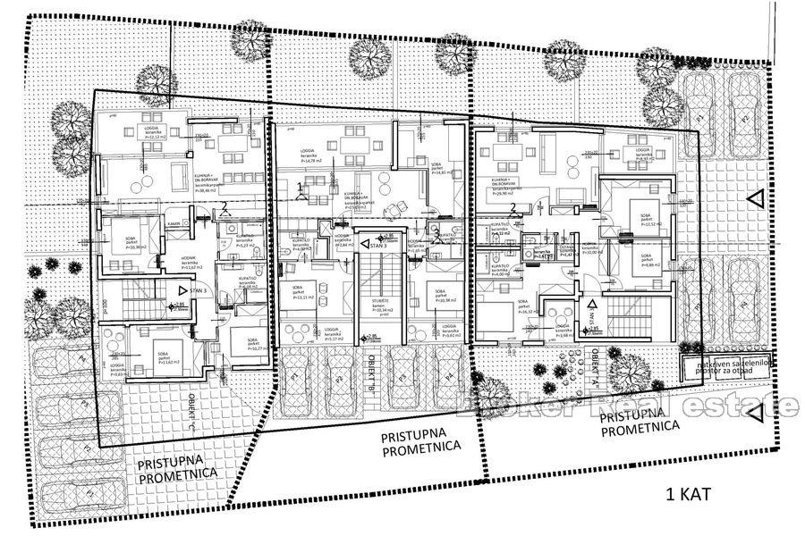 Quartier Split - Appartements en construction avec vue mer