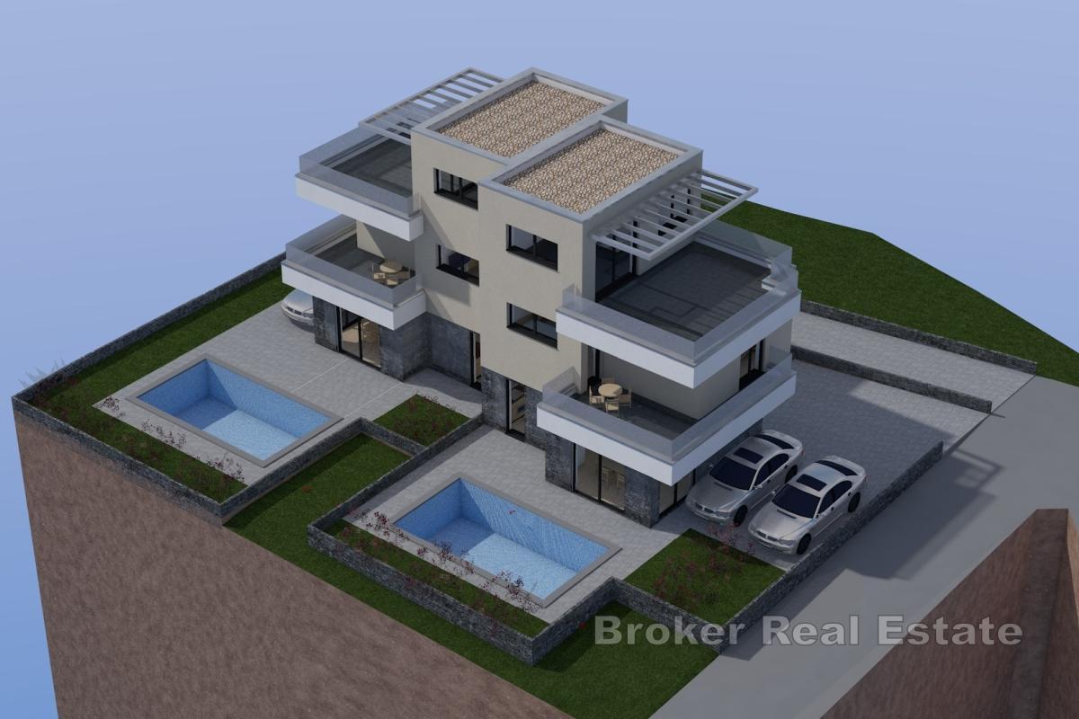 Villas jumelées avec piscine dans un cadre paisible près de Šibenik