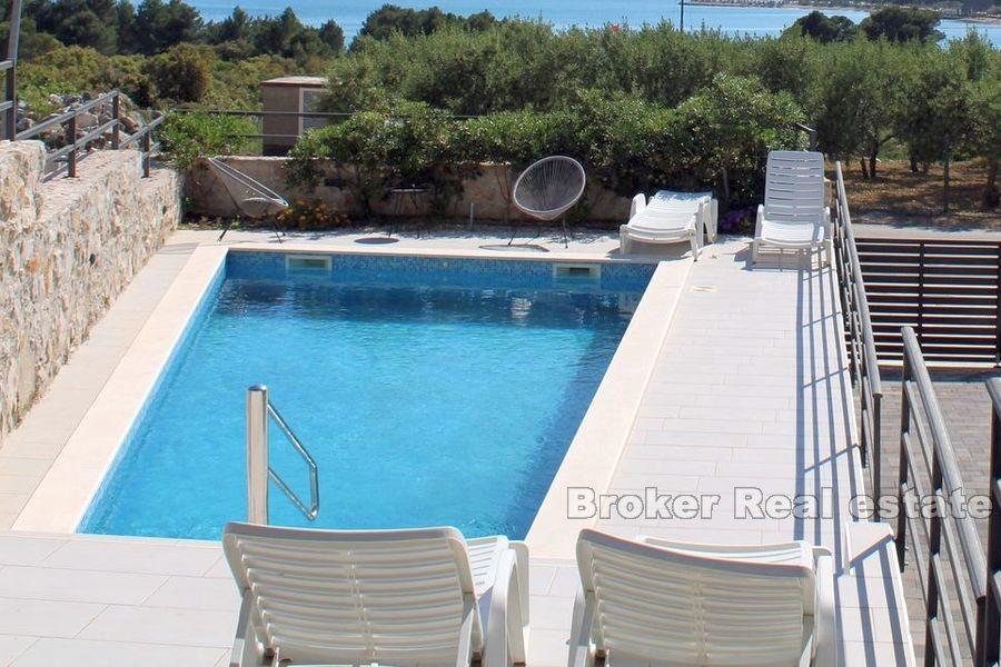Sibenik - House with pool and open sea view