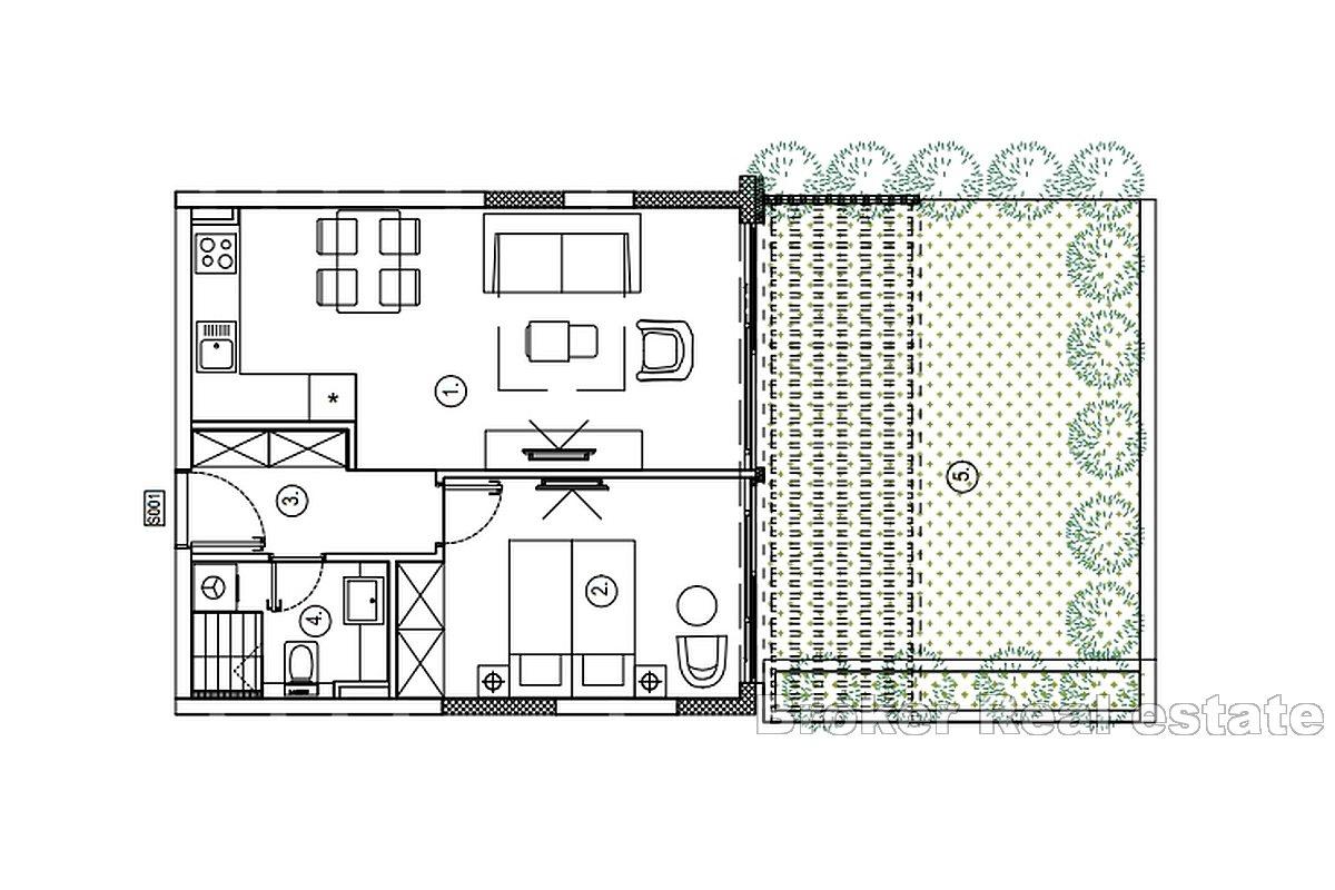 Nově postavené apartmány s výhledem na moře