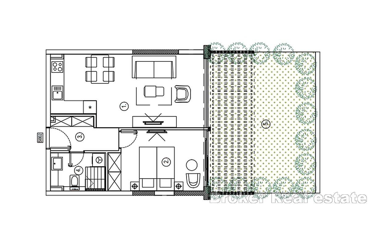 Nově postavené apartmány s výhledem na moře