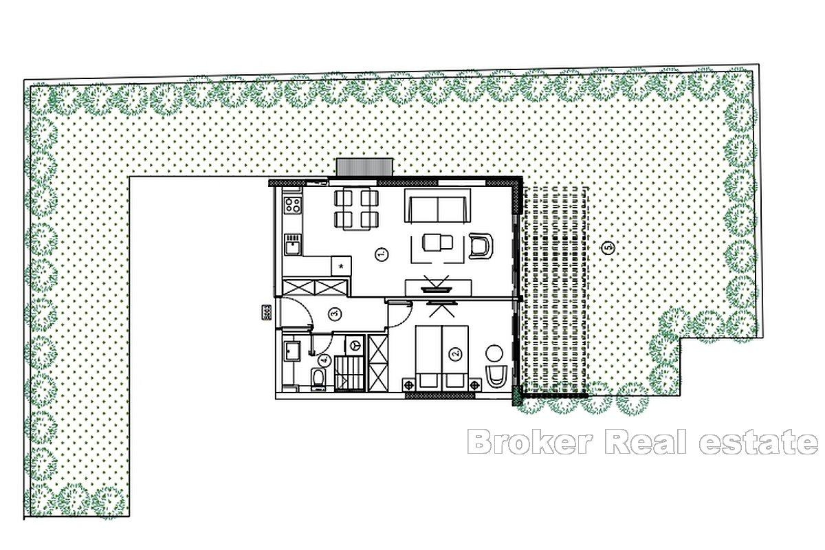 Nově postavené apartmány s výhledem na moře