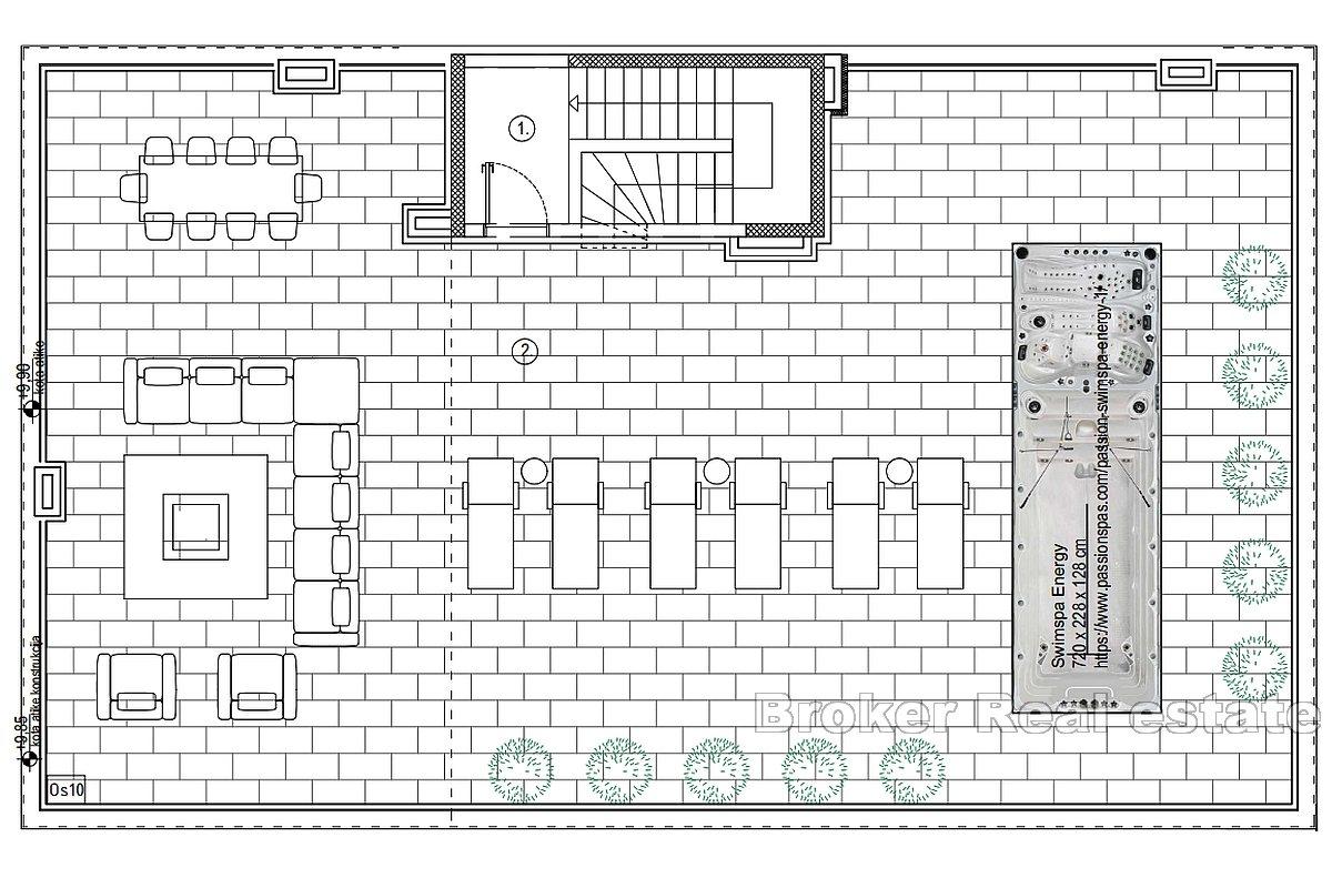 Penthouse, situé dans un nouvel immeuble avec vue sur la mer