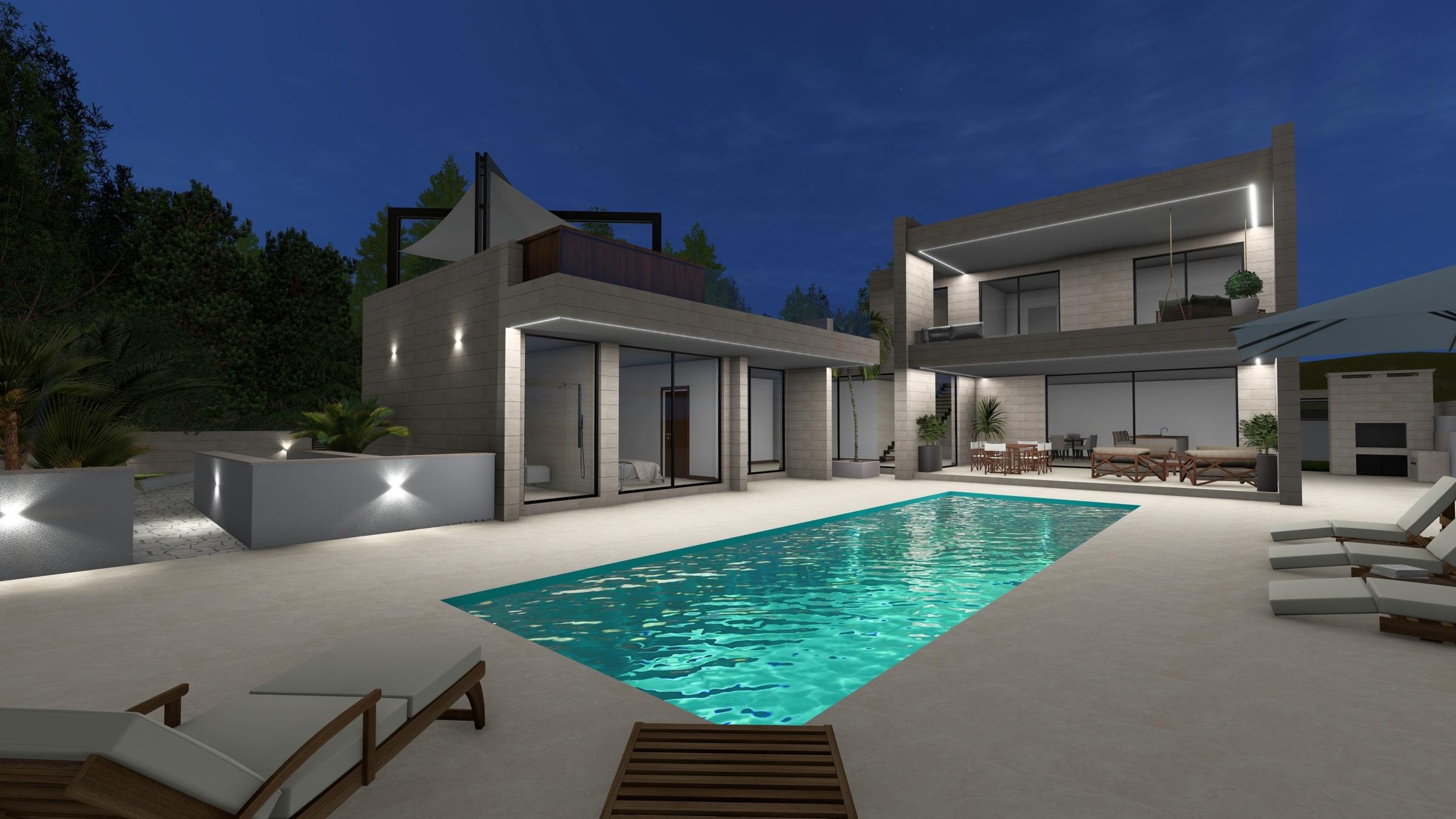 Moderne Villa mit Pool und Meerblick