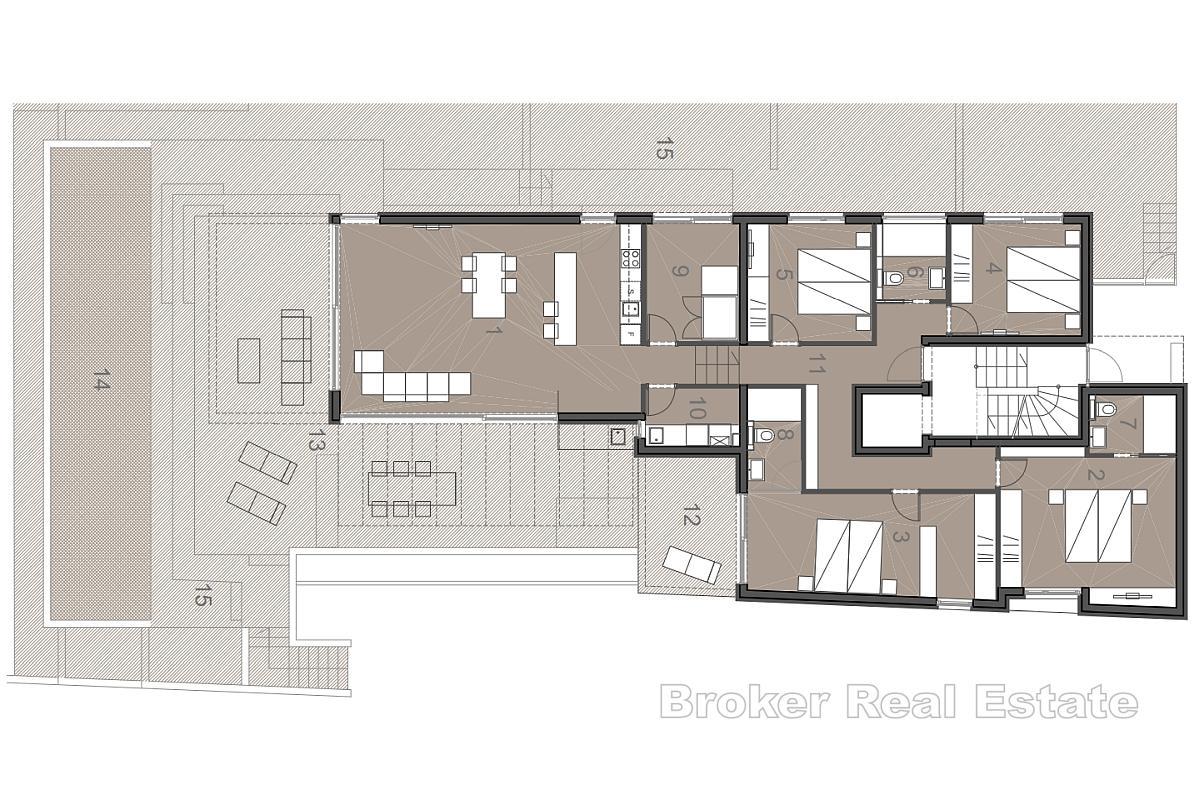 Geräumige Wohnung mit Pool und Meerblick