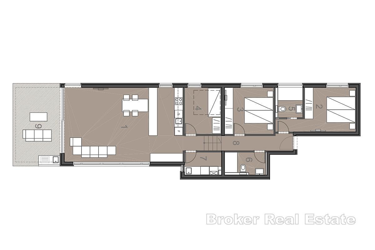 Светлая квартира в новом доме с видом на море