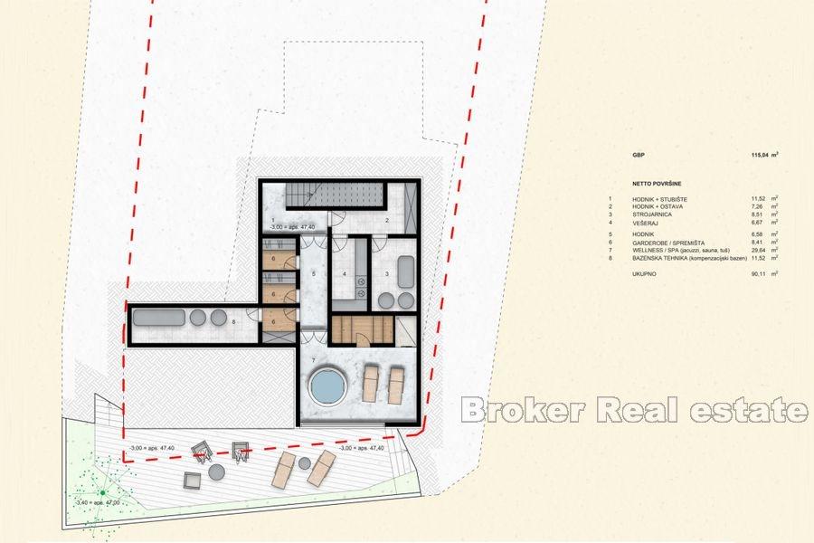 Vodice - Moderní vila s výhledem na moře