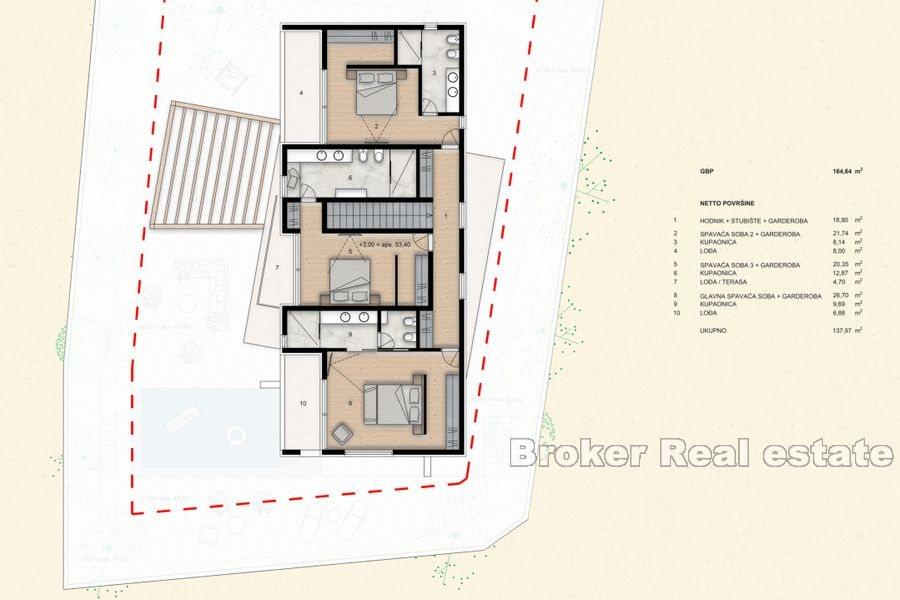 Vodice - Moderne villa med havutsikt