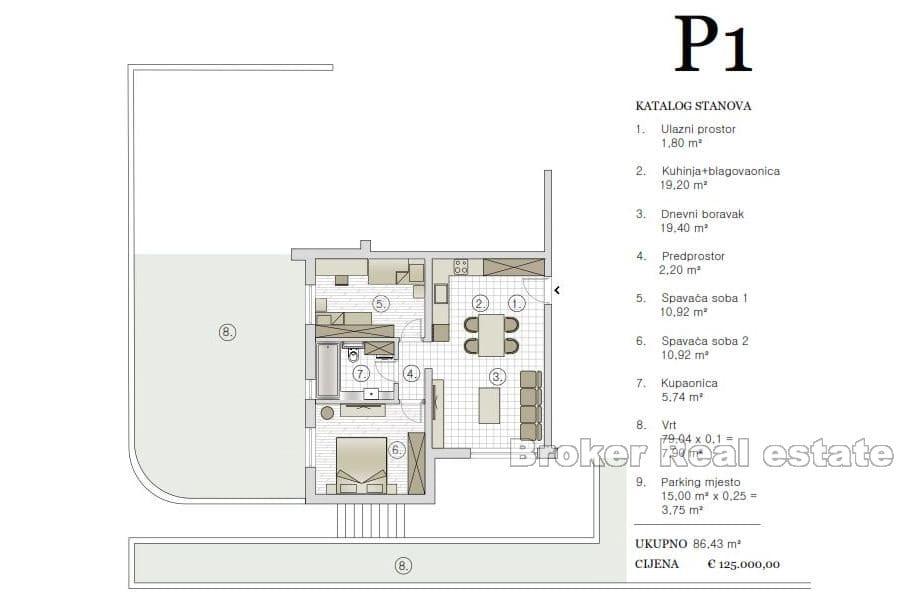 Vodice - Krásné apartmány v novostavbě