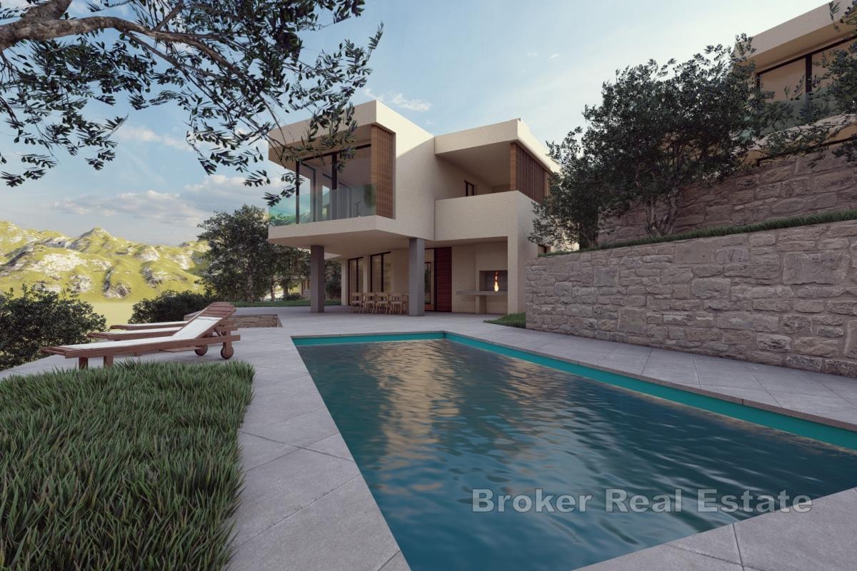 Villa med pool och panoramautsikt över havet