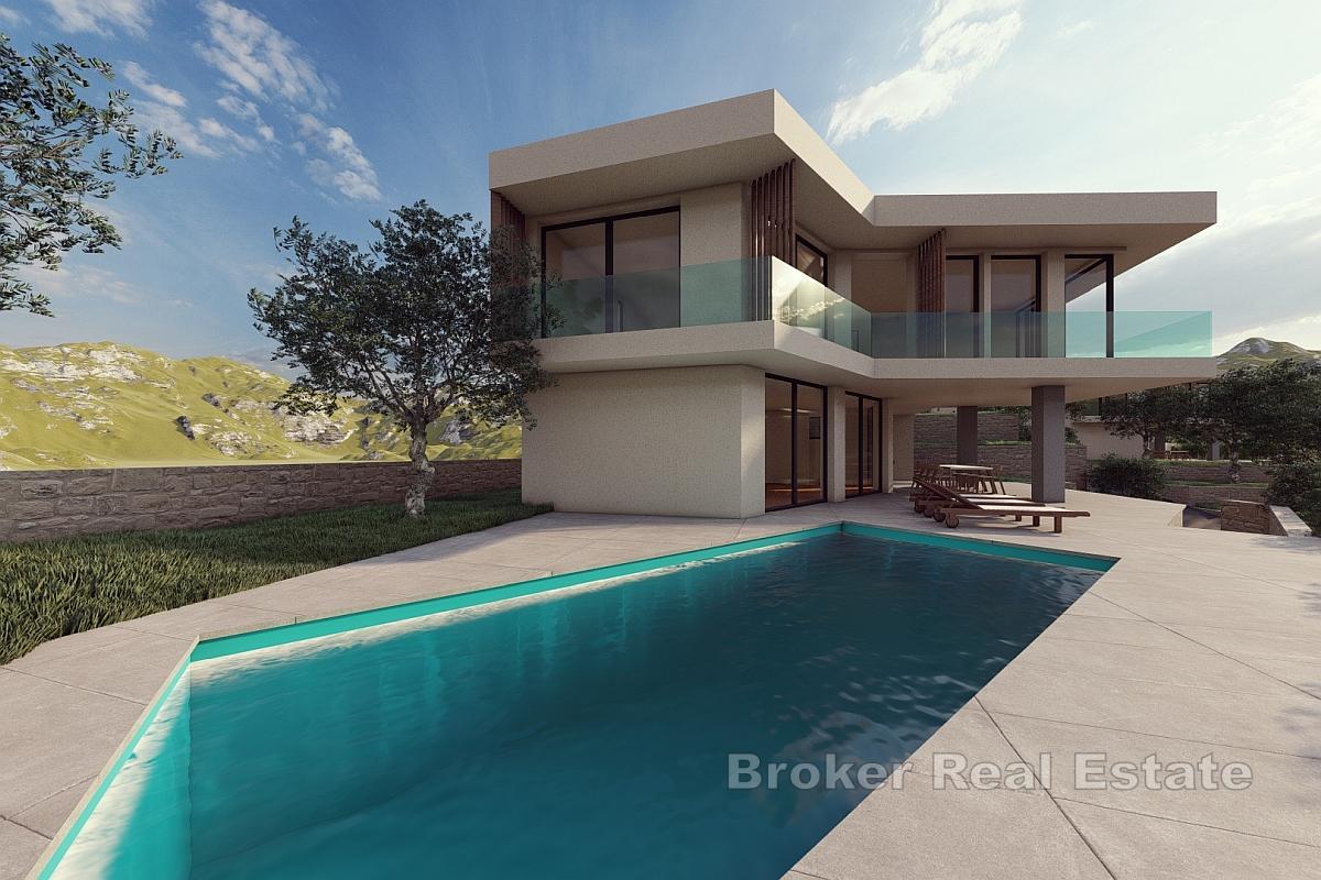 Villa med pool och panoramautsikt över havet