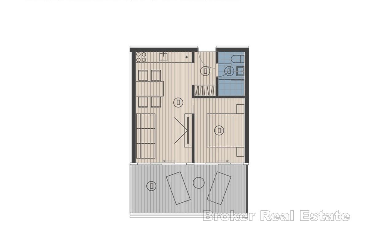 Apartament z jedną sypialnią w nowym budynku