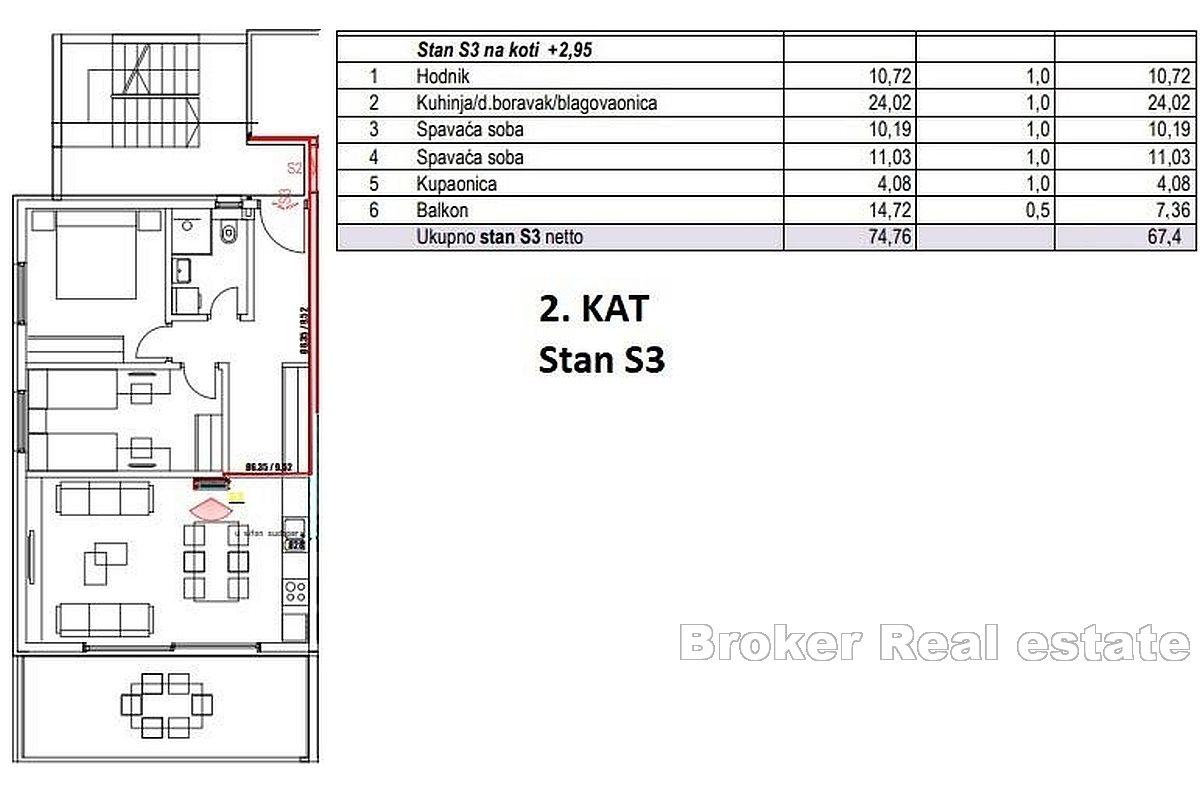 Spazioso appartamento con due camere da letto in una posizione privilegiata