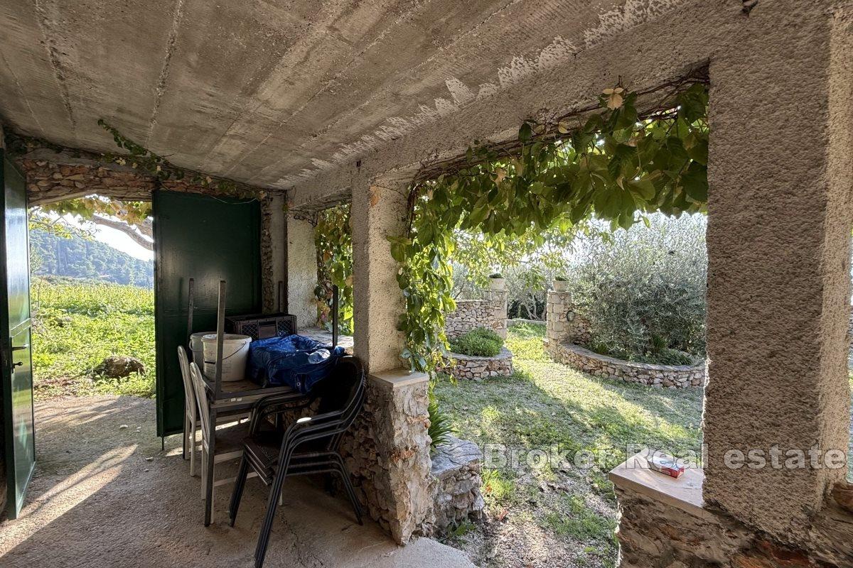 Extraordinary agricultural land with a building and a view of the sea and islands