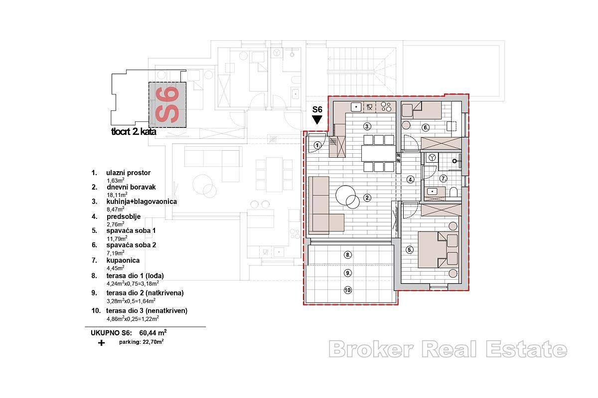 Einzigartige Wohnung mit Meerblick in einem Neubau