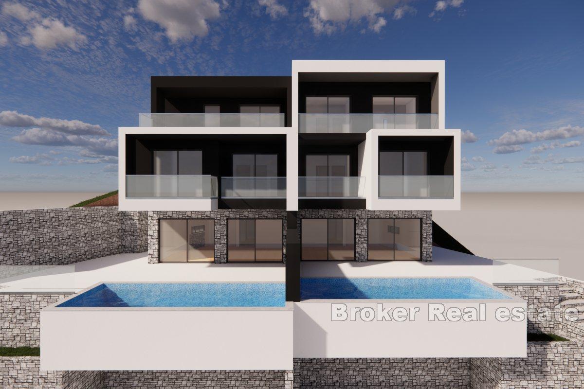 Parhusvilla med pool nära havet