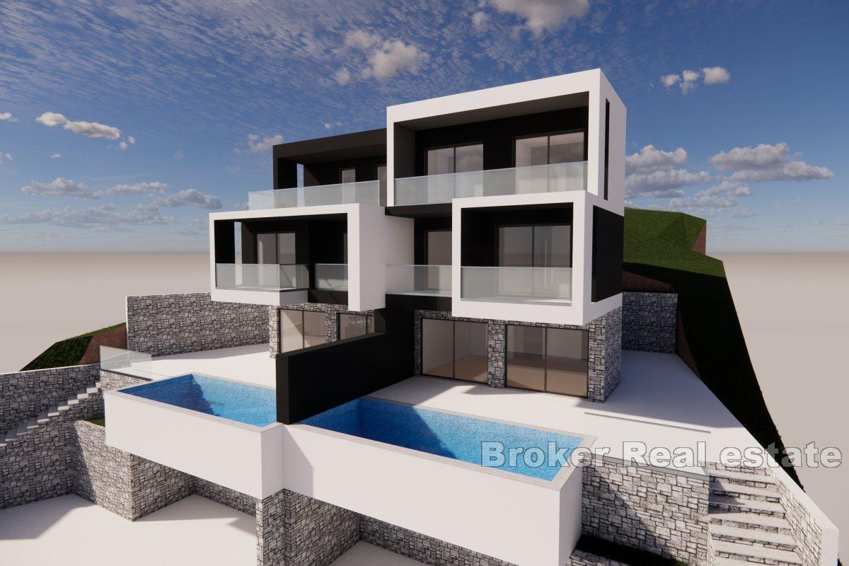 Parhusvilla med pool nära havet