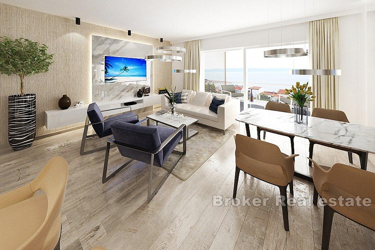 Modern apartments in a new building with a view of the Mediterranean coast