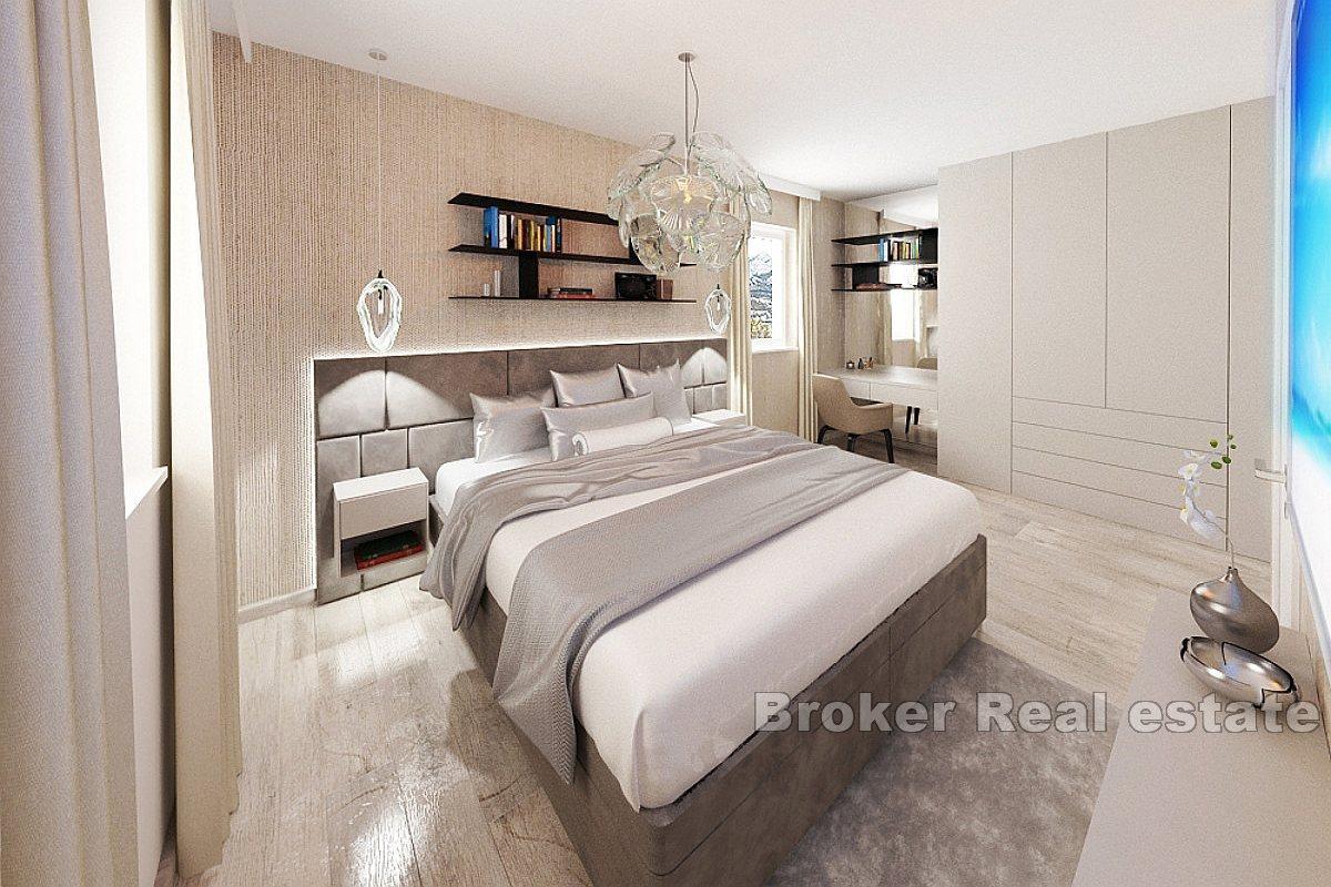 Modern apartments in a new building with a view of the Mediterranean coast