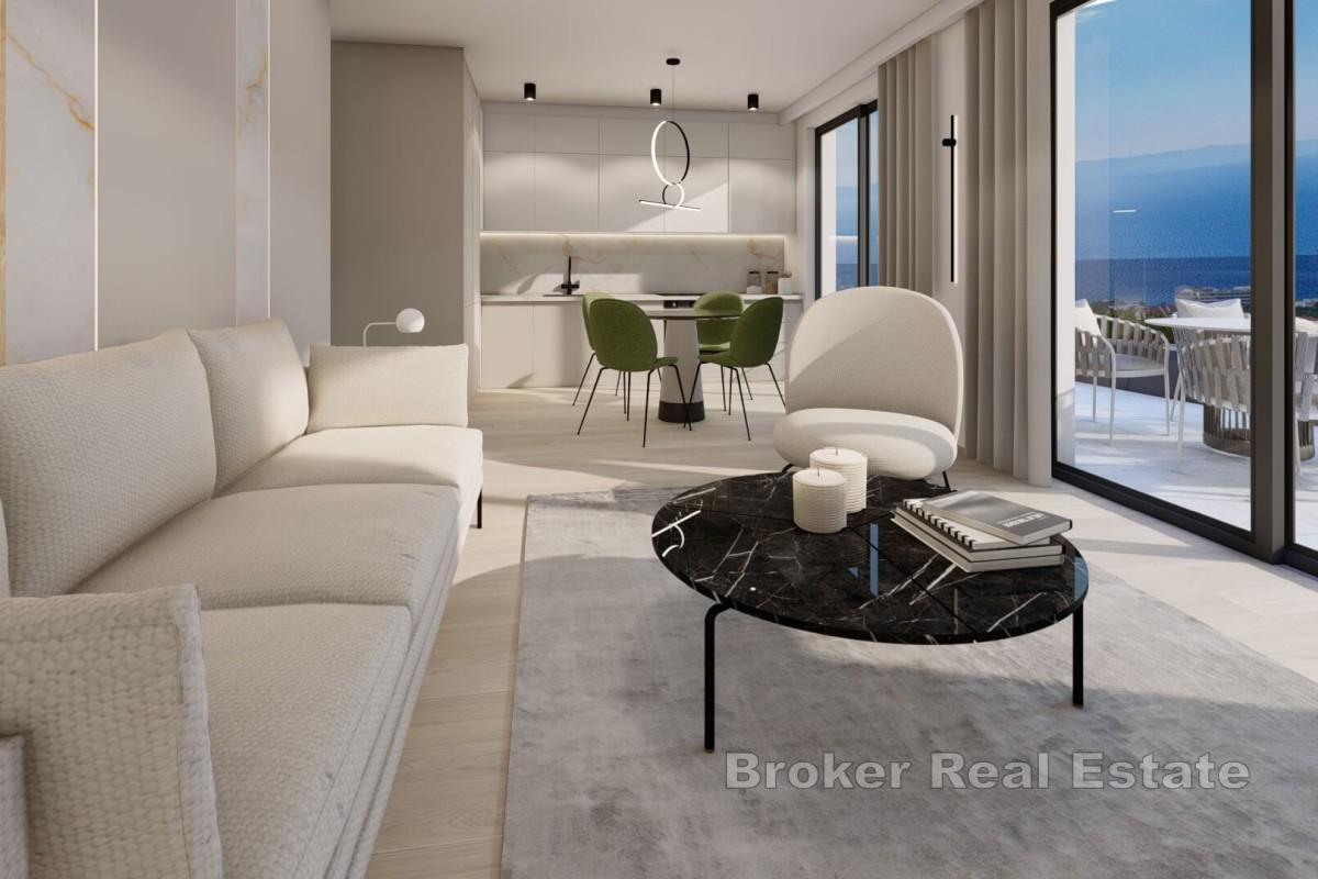 Appartements modernes dans un immeuble neuf avec vue sur la côte méditerranéenne
