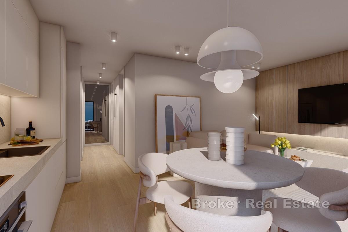 Appartements modernes dans un immeuble neuf avec vue sur la côte méditerranéenne
