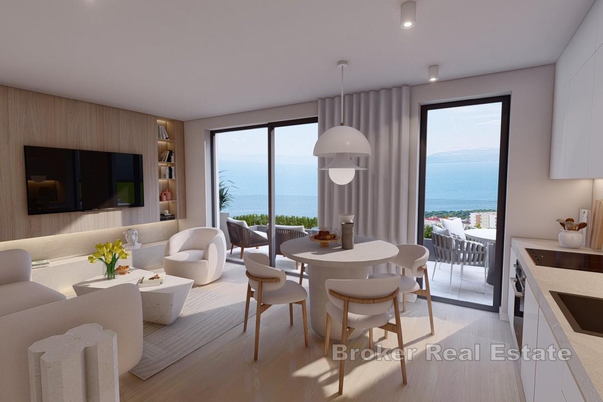 Appartements modernes dans un immeuble neuf avec vue sur la côte méditerranéenne