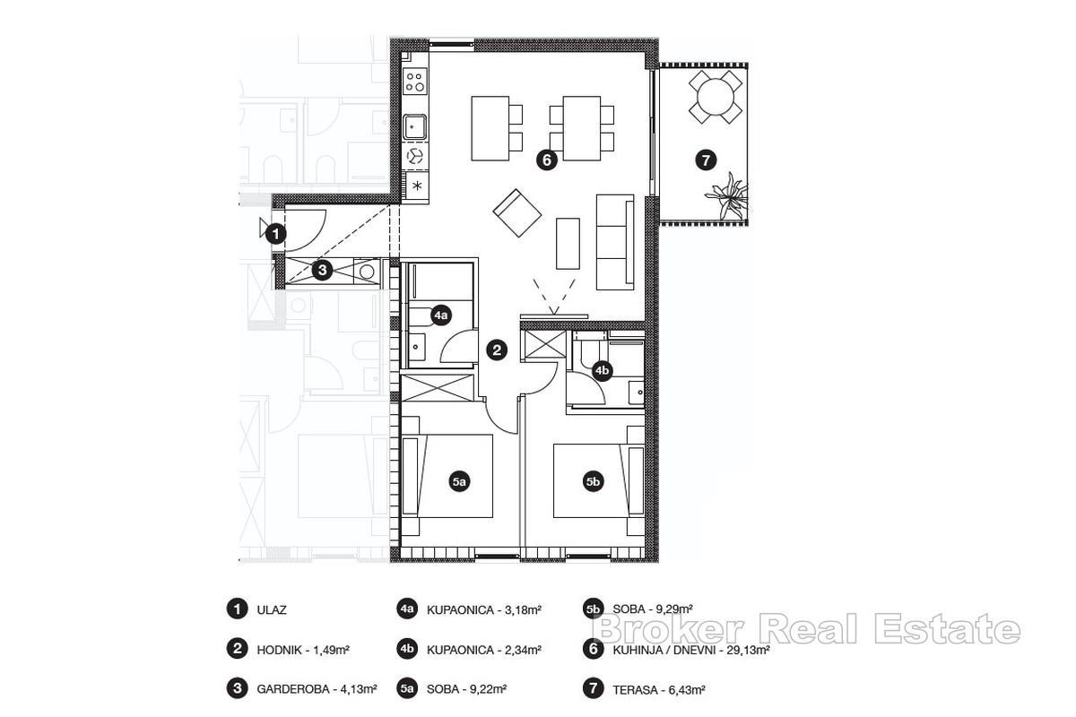 Novostavba - dvojizbový apartmán blízko mora