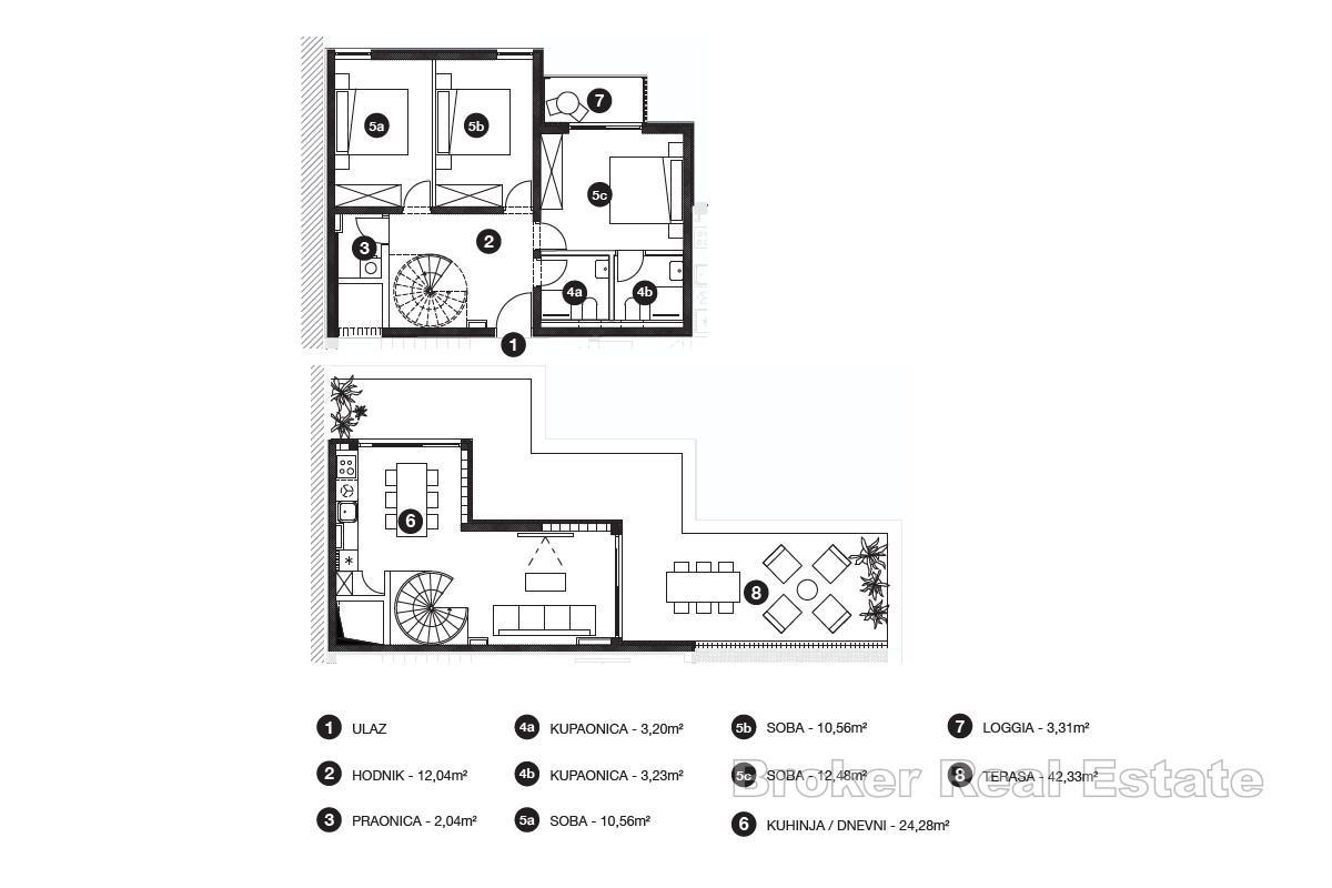 Nouvelle construction - Appartement duplex avec trois chambres, terrasse et loggia