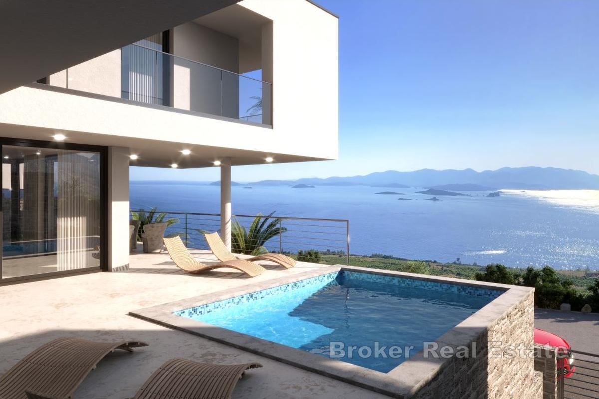 Moderní vila s bazénem a úchvatným výhledem na Jaderské moře